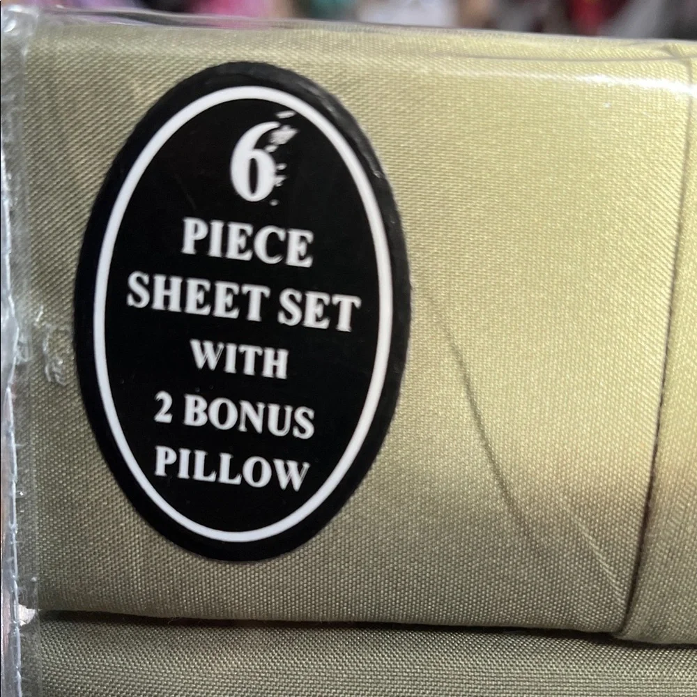 Olive Green 6-Piece Bedsheet Set